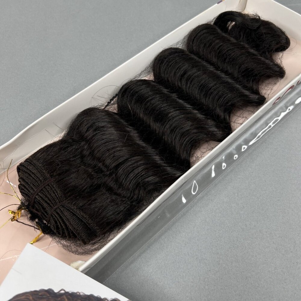 14” SOL Loose Deep #2 Darkest Brown SOL Synthetic Blend Mixed Hair Extensions - Picture 4 of 5